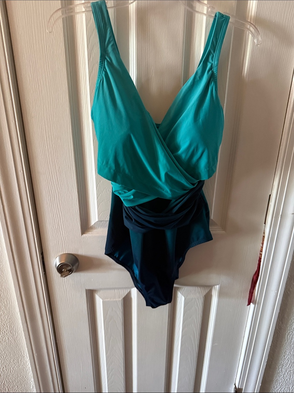 Lands' End Teal and Navy Girls One-Piece Swimsuit